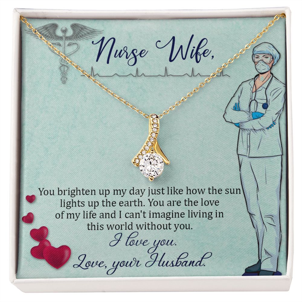 To my Nurse Wife Alluring Ribbon Necklace-Express Your Love Gifts