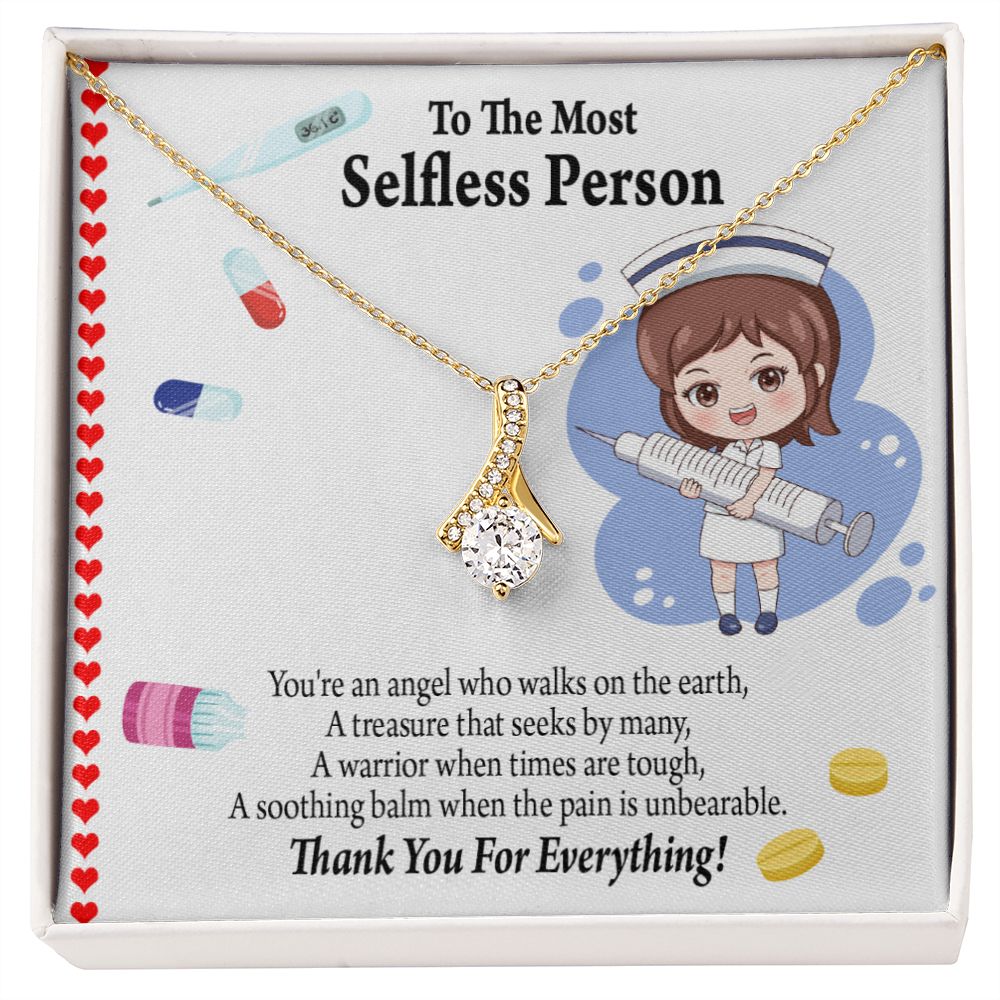 Thanks to Nurse Caregivers Alluring Ribbon Necklace-Express Your Love Gifts