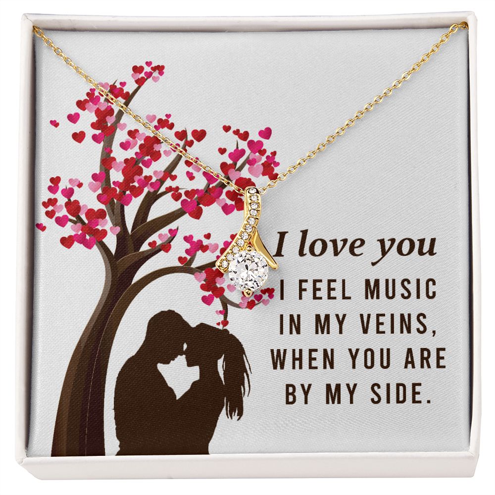 By My Side Alluring Ribbon Necklace-Express Your Love Gifts