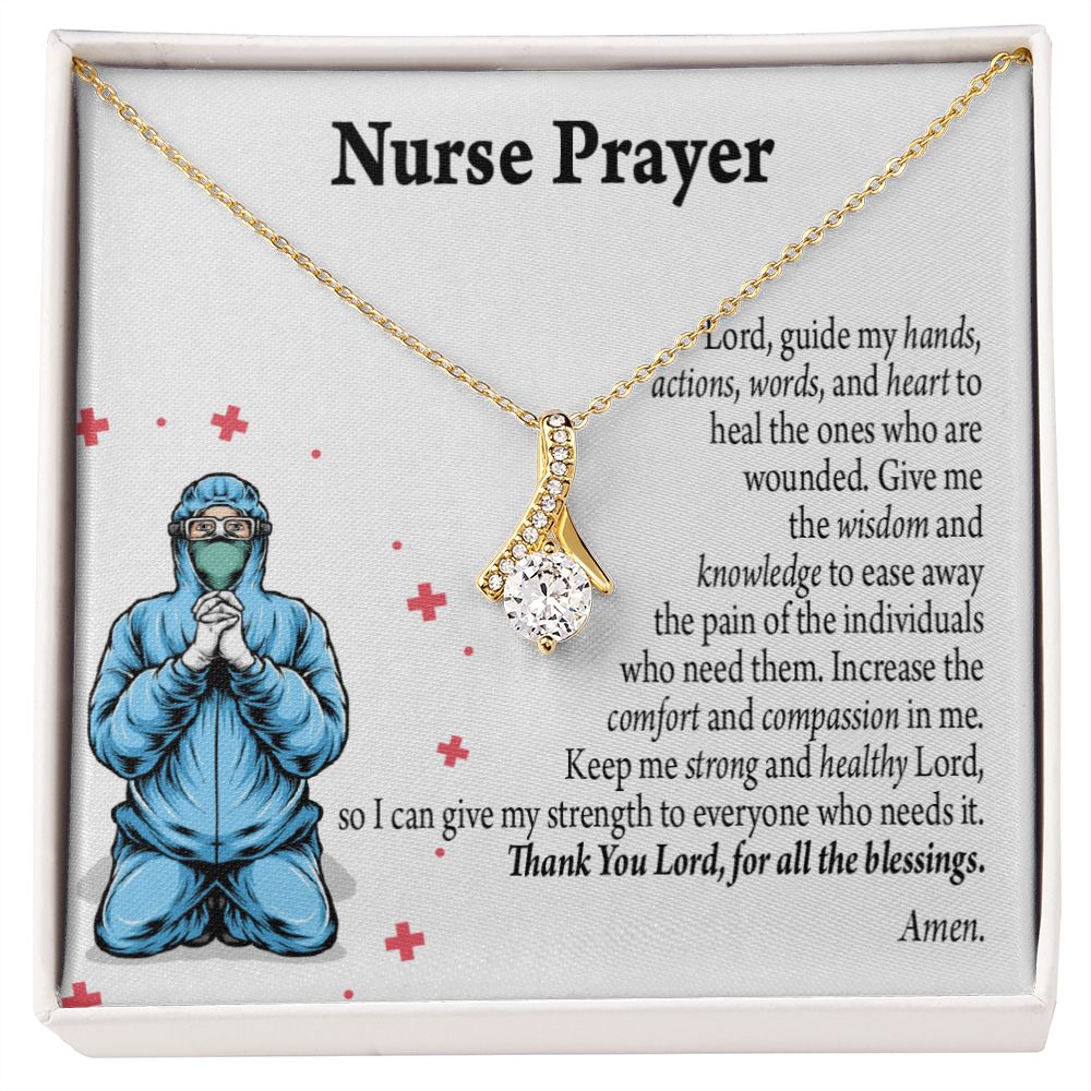 Nurse Prayer Necklace Alluring Ribbon Necklace-Express Your Love Gifts