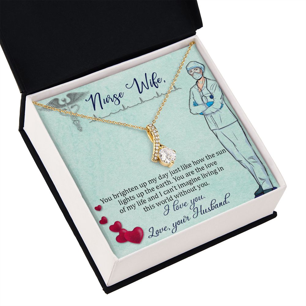 To my Nurse Wife Alluring Ribbon Necklace-Express Your Love Gifts