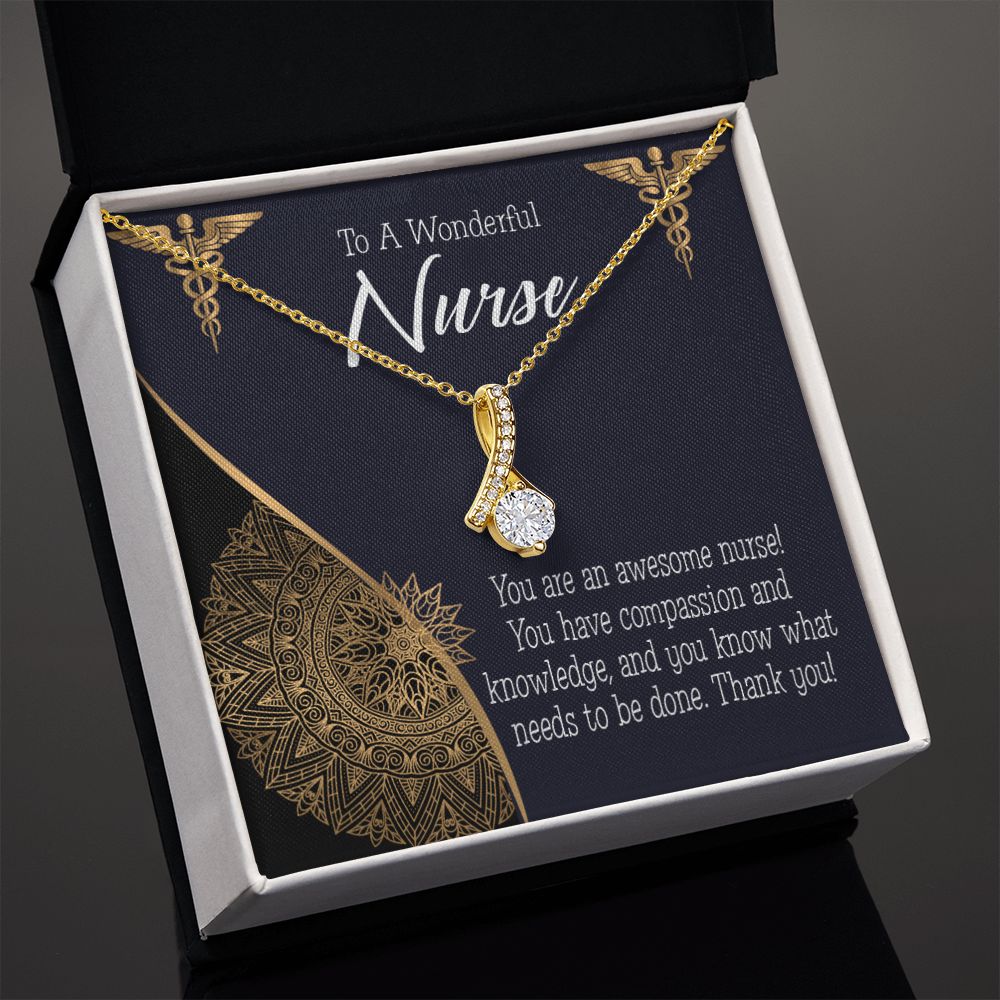 Awesome Nurse Alluring Ribbon Necklace-Express Your Love Gifts