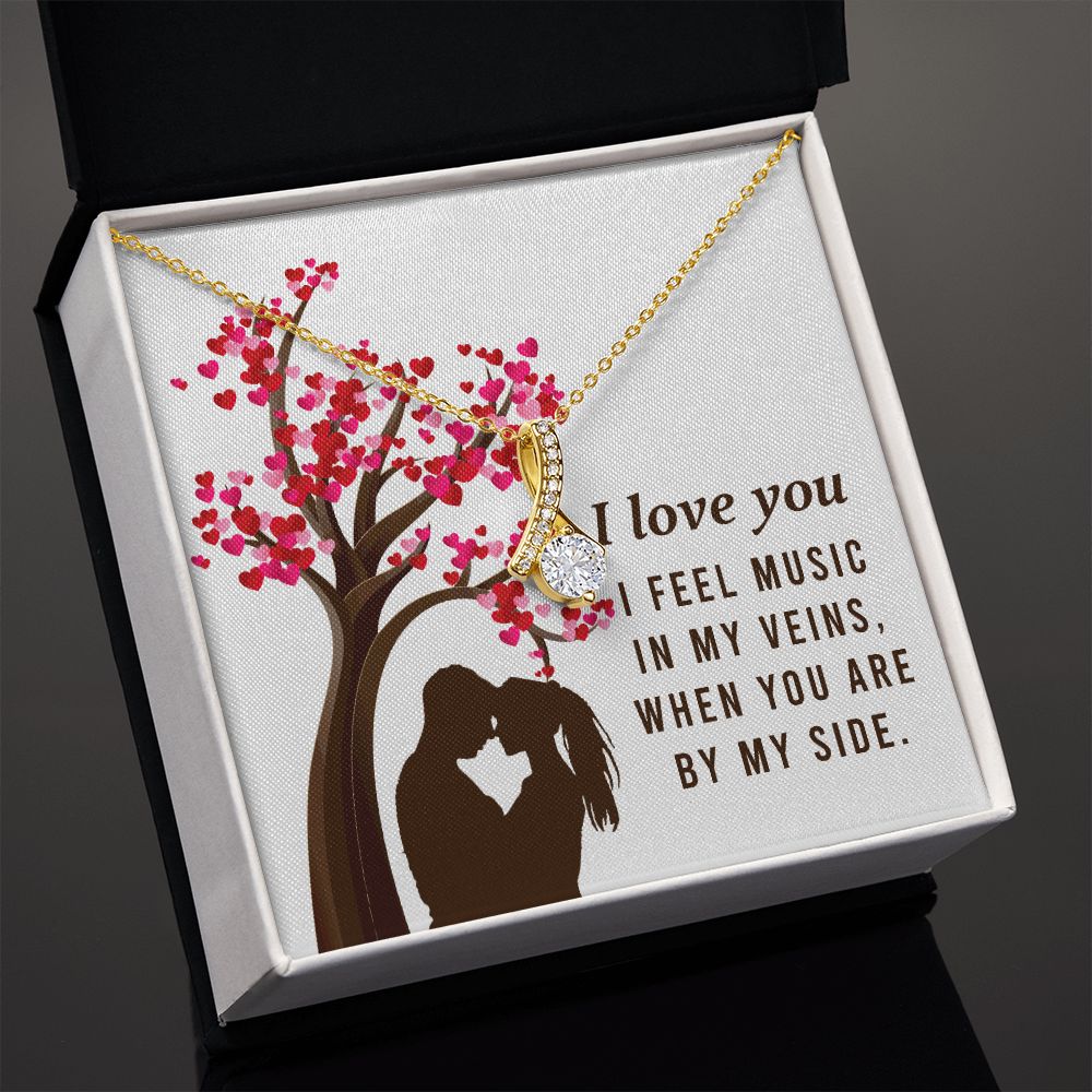 By My Side Alluring Ribbon Necklace-Express Your Love Gifts