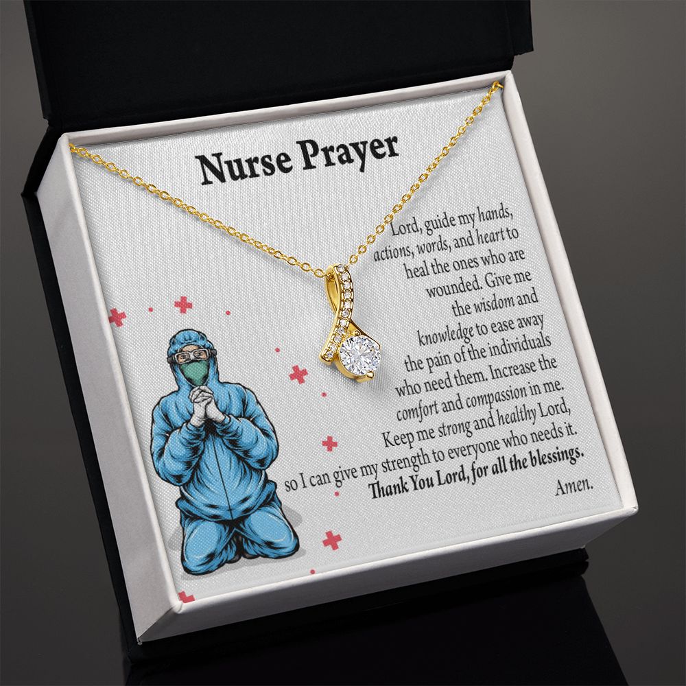 Nurse Prayer Necklace Alluring Ribbon Necklace-Express Your Love Gifts