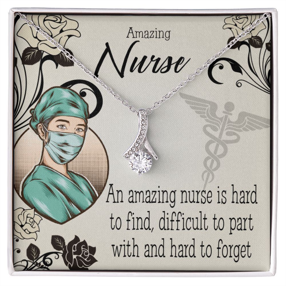 An Amazing Nurse Hard to Forget Alluring Ribbon Necklace-Express Your Love Gifts