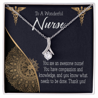 Awesome Nurse Alluring Ribbon Necklace-Express Your Love Gifts