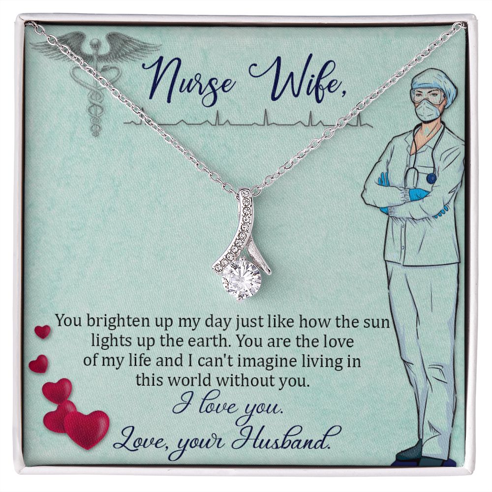 To my Nurse Wife Alluring Ribbon Necklace-Express Your Love Gifts