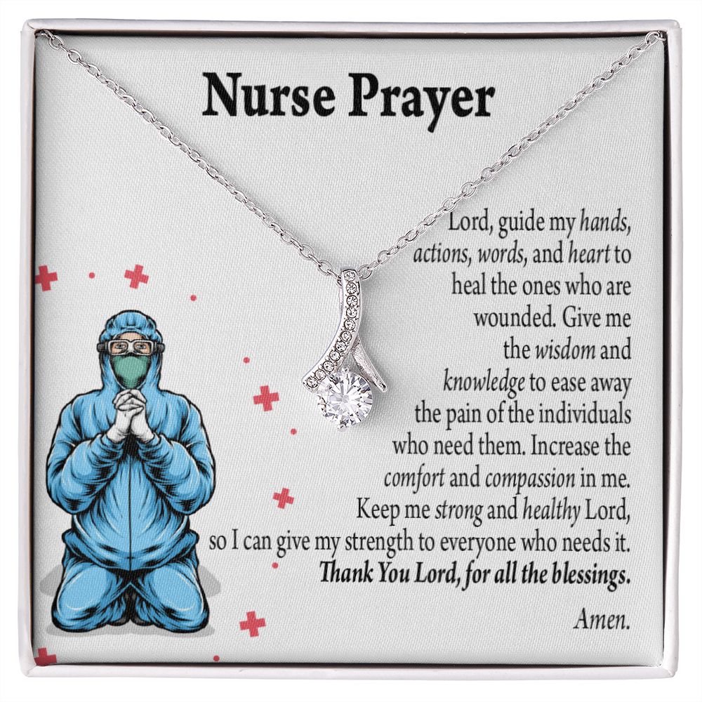 Nurse Prayer Necklace Alluring Ribbon Necklace-Express Your Love Gifts