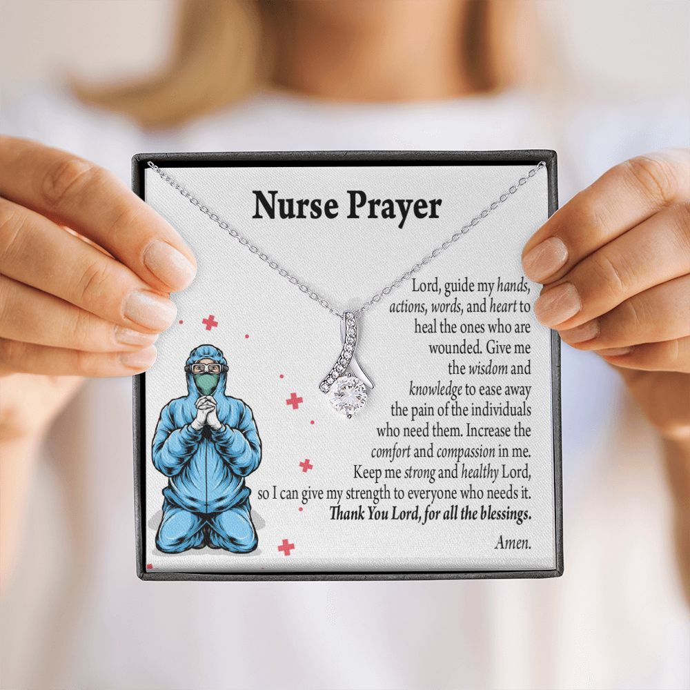 Nurse Prayer Necklace Alluring Ribbon Necklace-Express Your Love Gifts