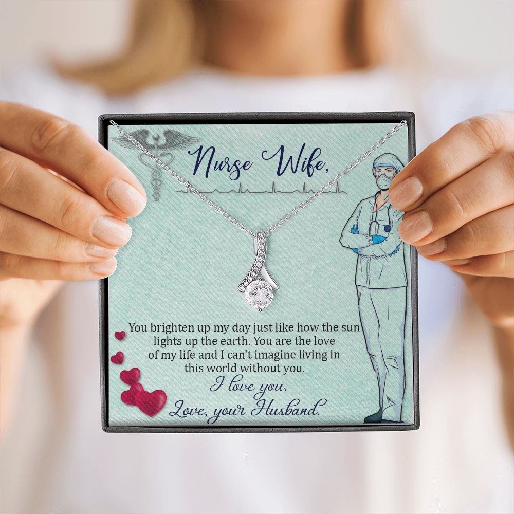 To my Nurse Wife Alluring Ribbon Necklace-Express Your Love Gifts