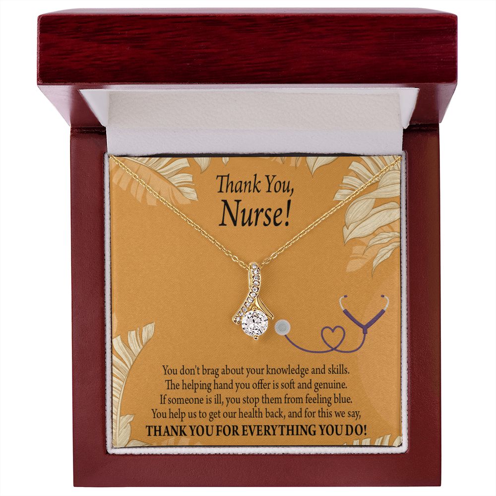 Thank You Nurse Gift Alluring Ribbon Necklace-Express Your Love Gifts