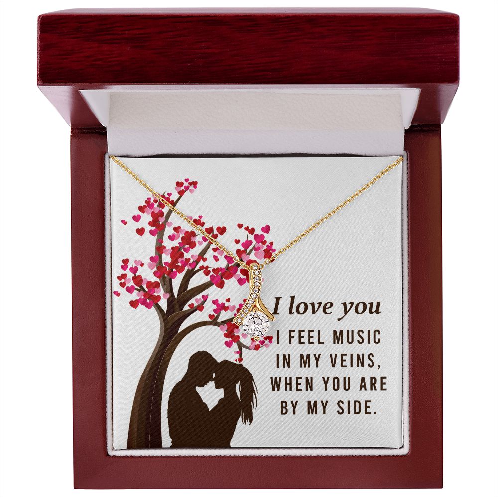 By My Side Alluring Ribbon Necklace-Express Your Love Gifts