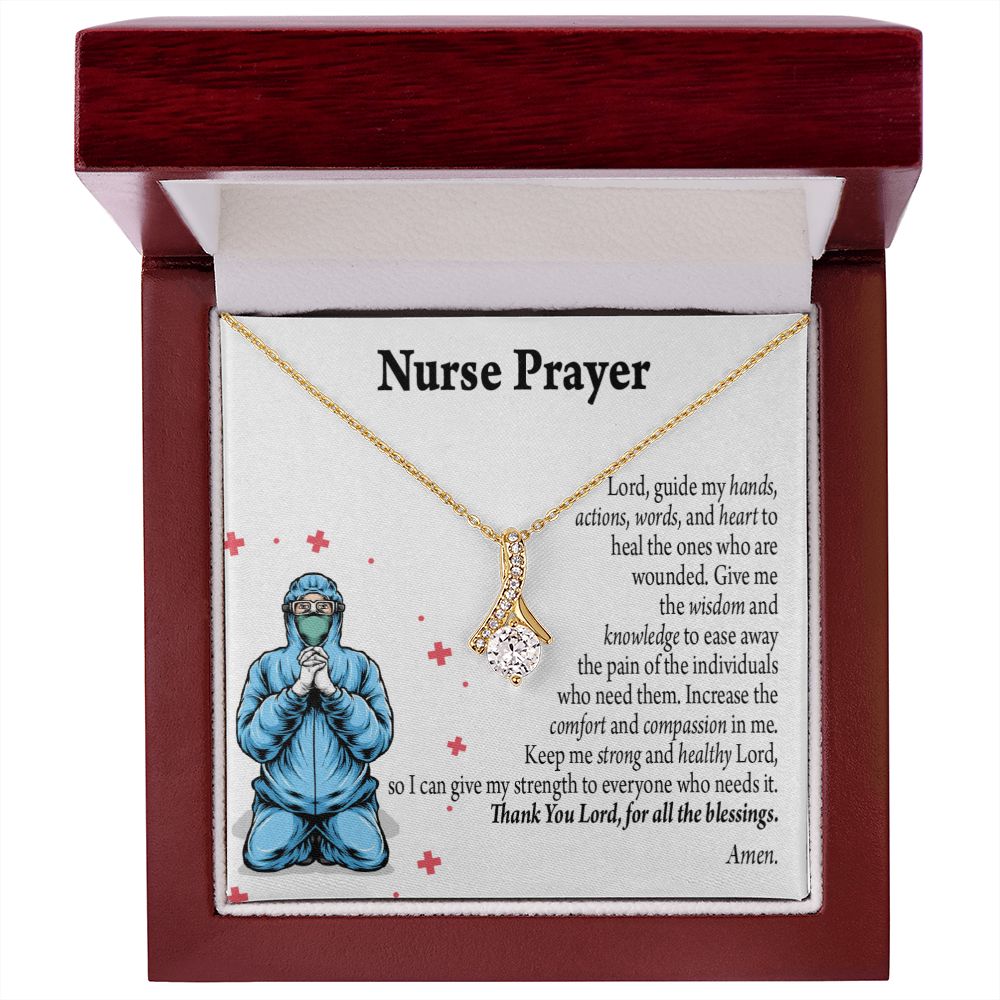 Nurse Prayer Necklace Alluring Ribbon Necklace-Express Your Love Gifts