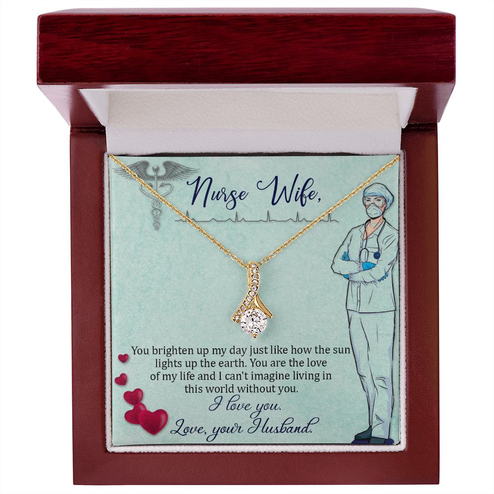 To my Nurse Wife Alluring Ribbon Necklace-Express Your Love Gifts