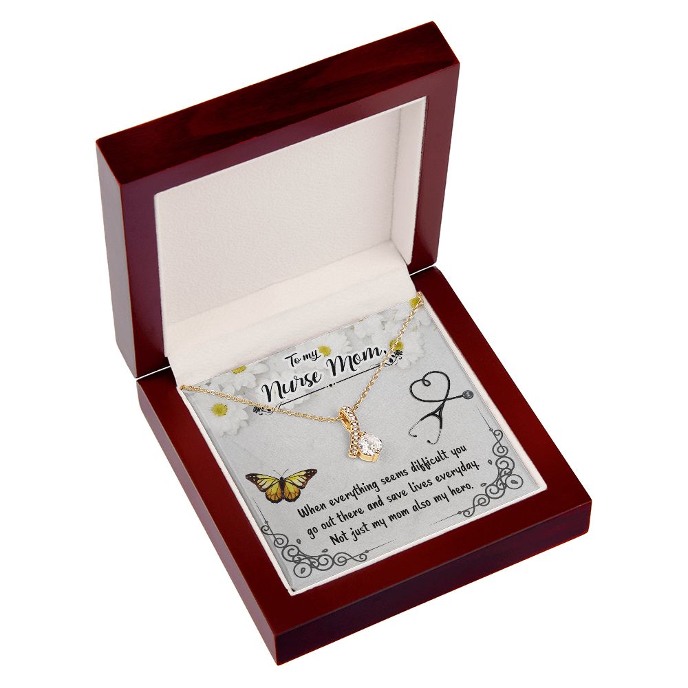 To my Nurse Mom When Everything Alluring Ribbon Necklace-Express Your Love Gifts