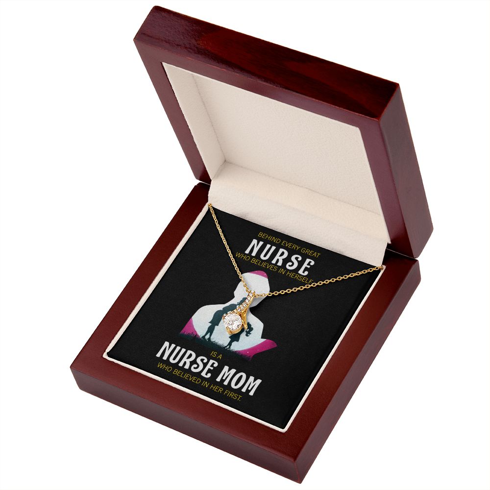 Behind Every Mom Nurse Alluring Ribbon Necklace-Express Your Love Gifts