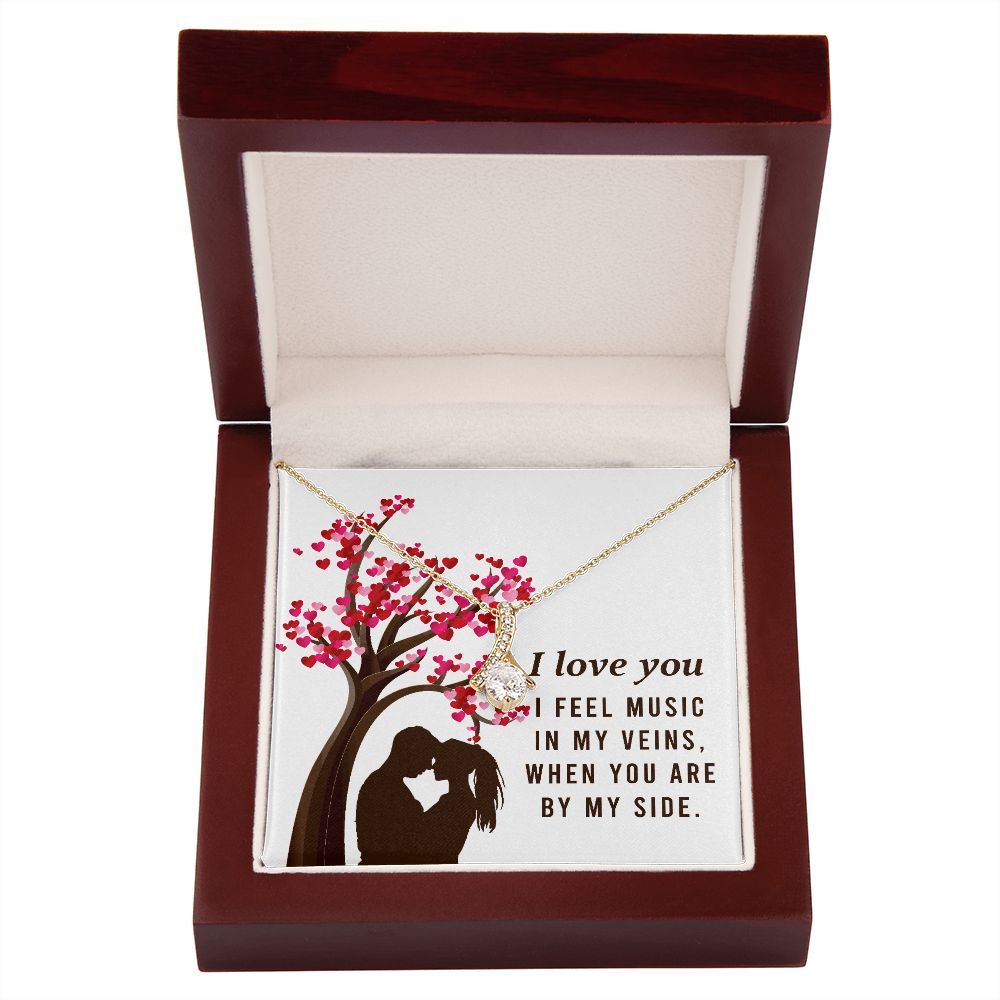 By My Side Alluring Ribbon Necklace-Express Your Love Gifts