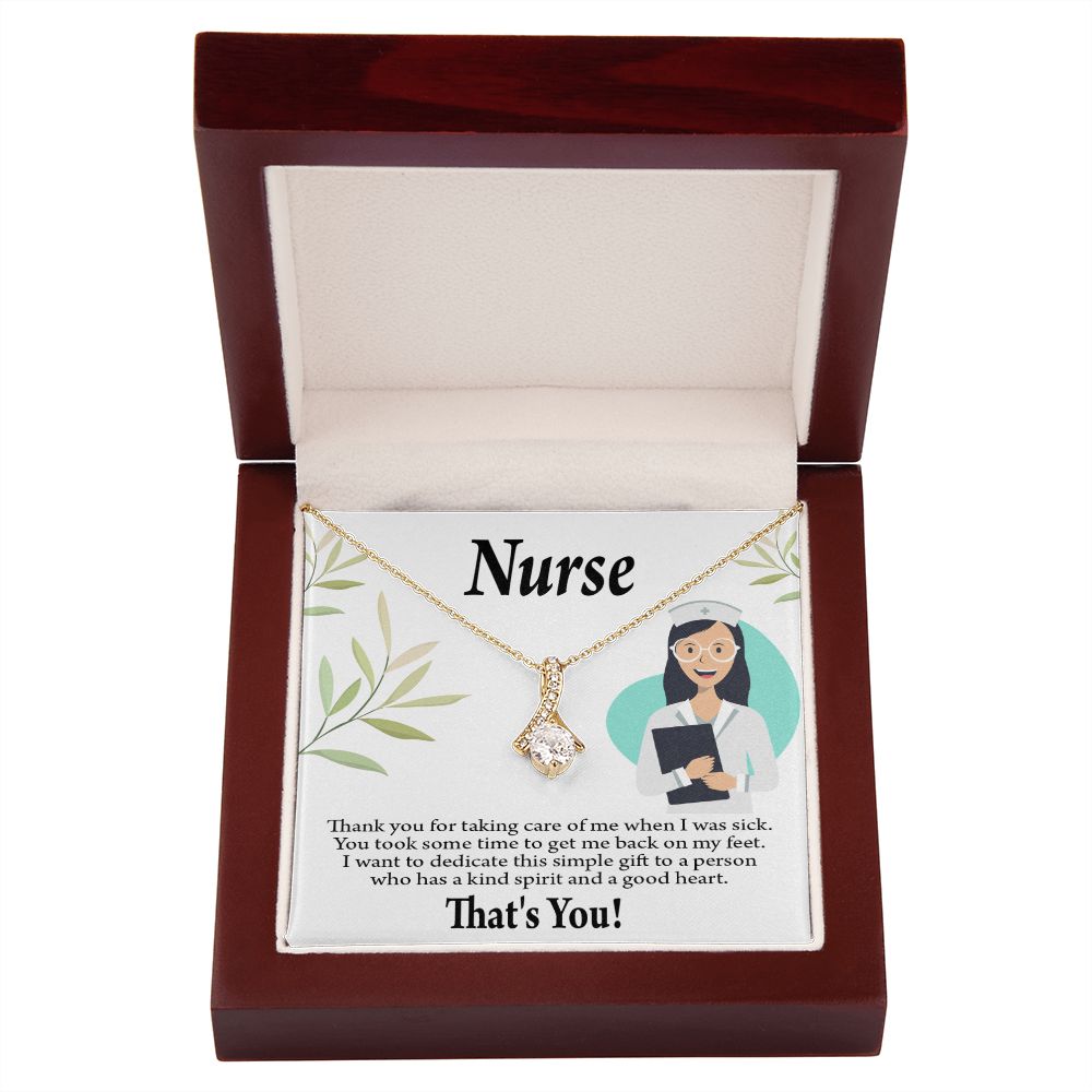 Simple Thank You Nurse Alluring Ribbon Necklace-Express Your Love Gifts