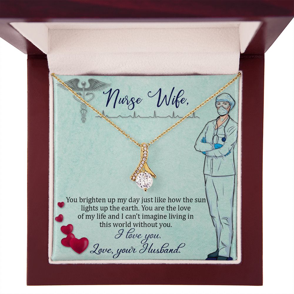 To my Nurse Wife Alluring Ribbon Necklace-Express Your Love Gifts