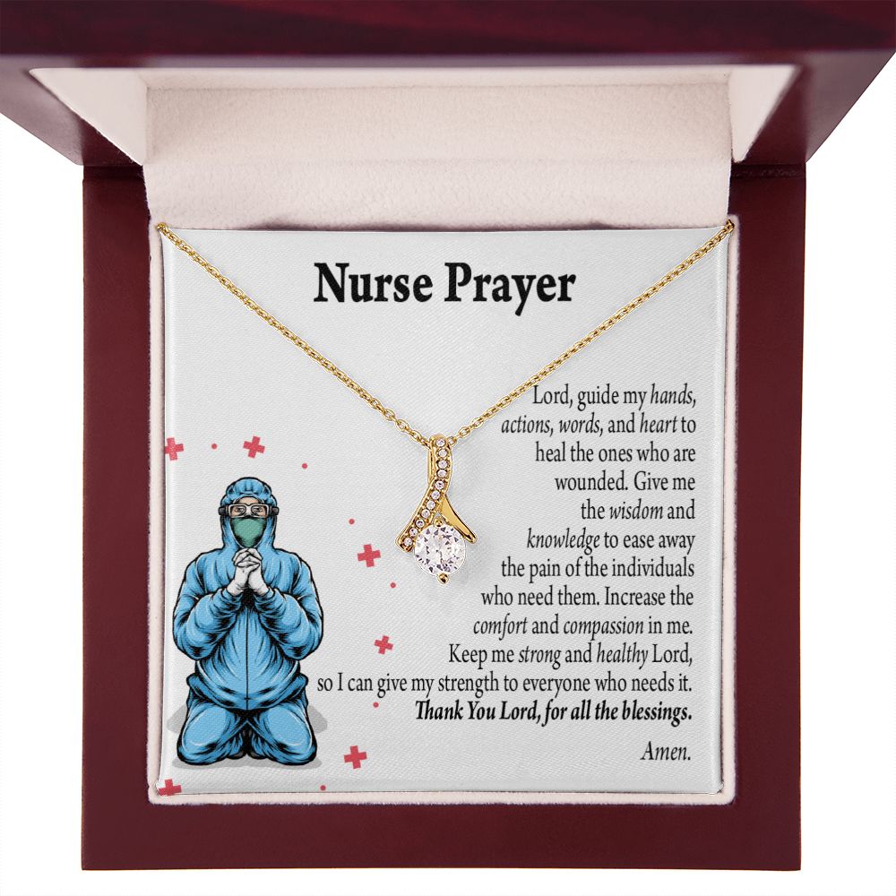 Nurse Prayer Necklace Alluring Ribbon Necklace-Express Your Love Gifts