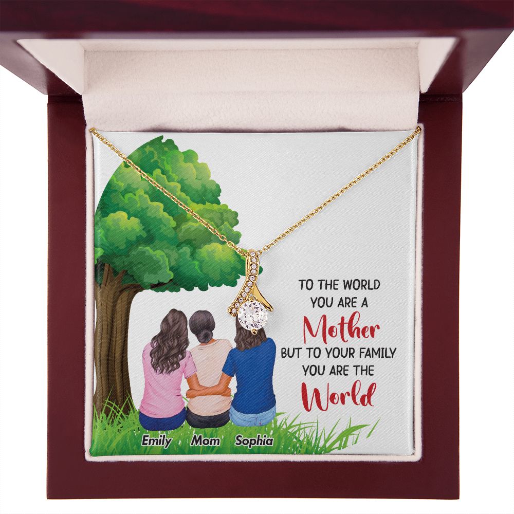 To The World You Are a Mother Alluring Ribbon Necklace-Express Your Love Gifts