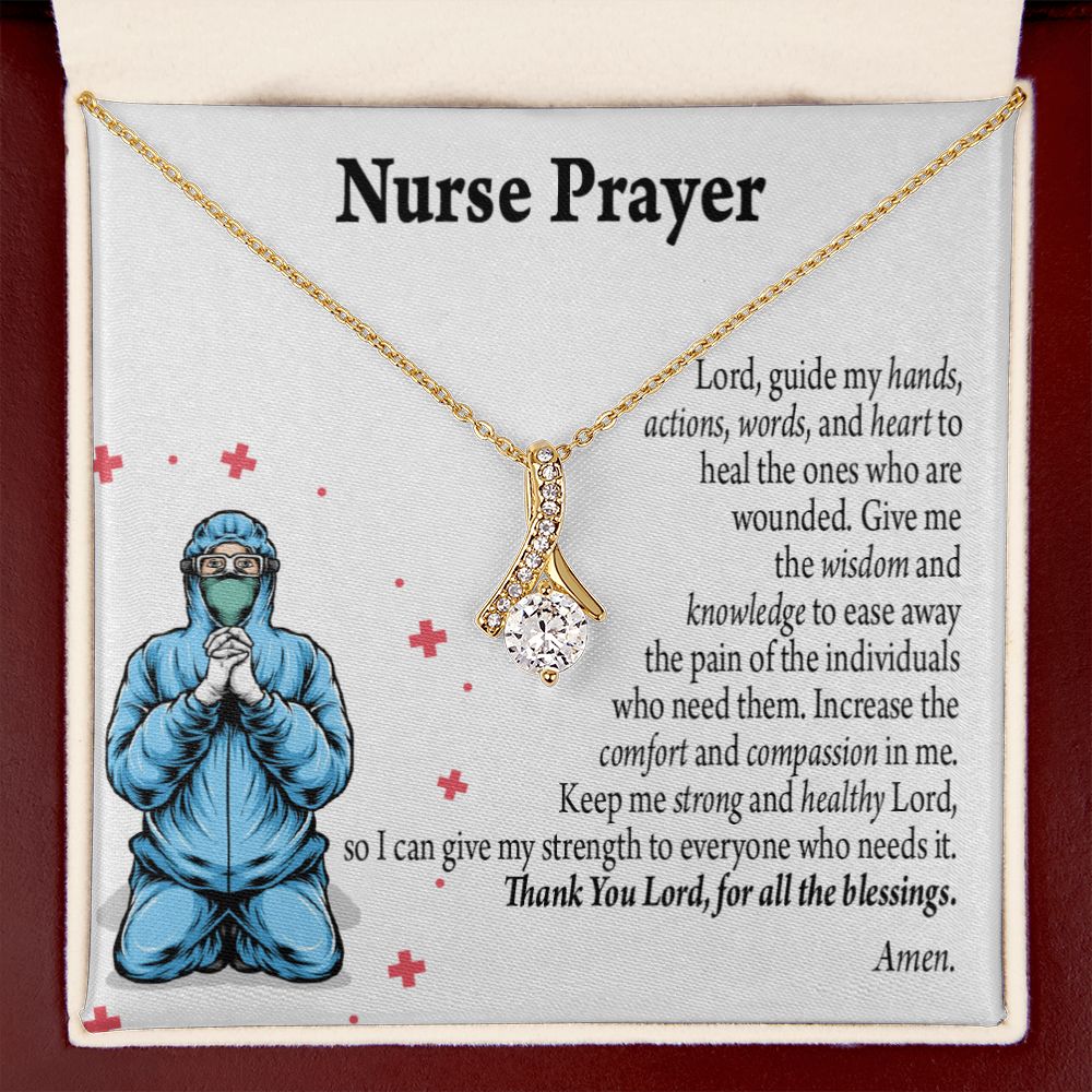 Nurse Prayer Necklace Alluring Ribbon Necklace-Express Your Love Gifts