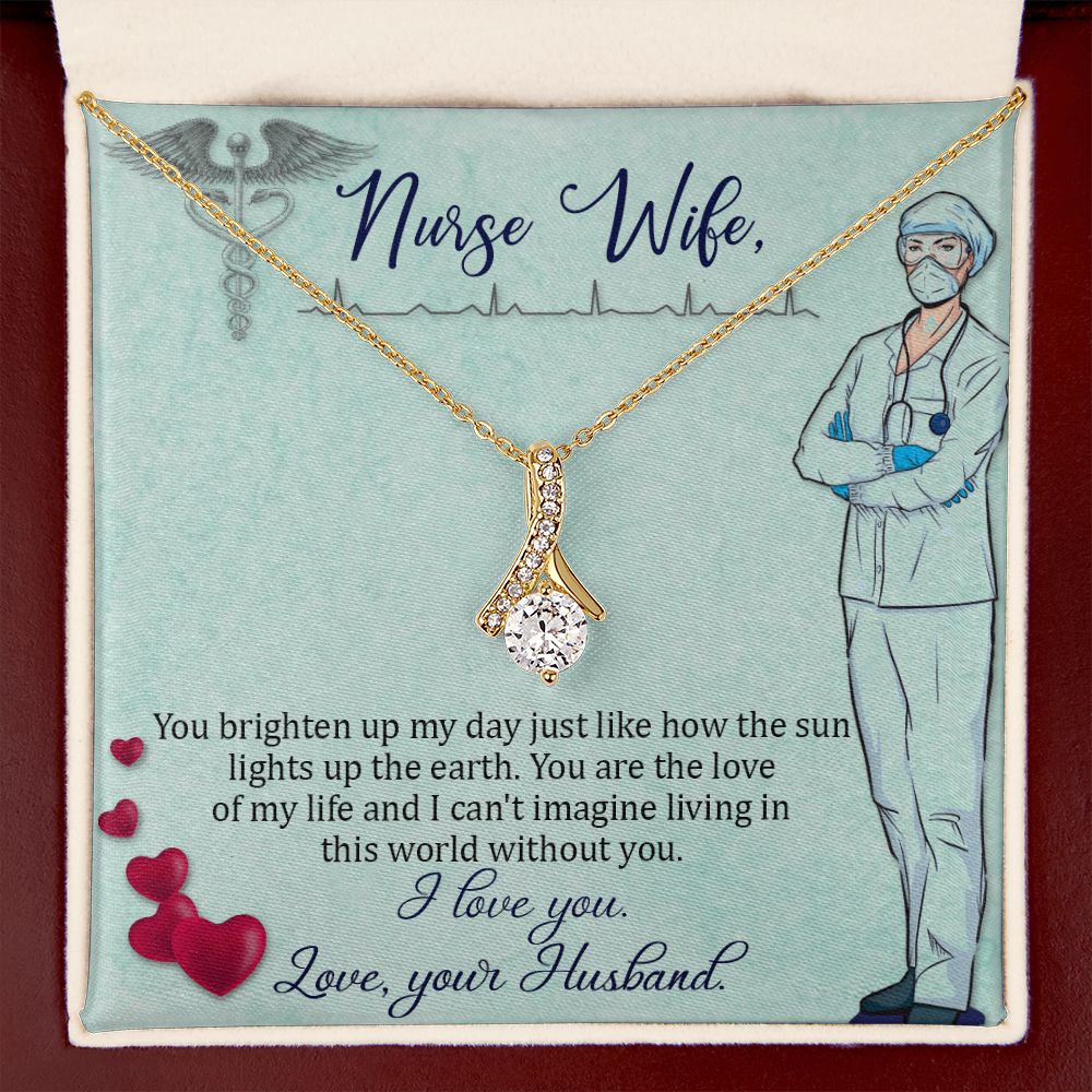 To my Nurse Wife Alluring Ribbon Necklace-Express Your Love Gifts