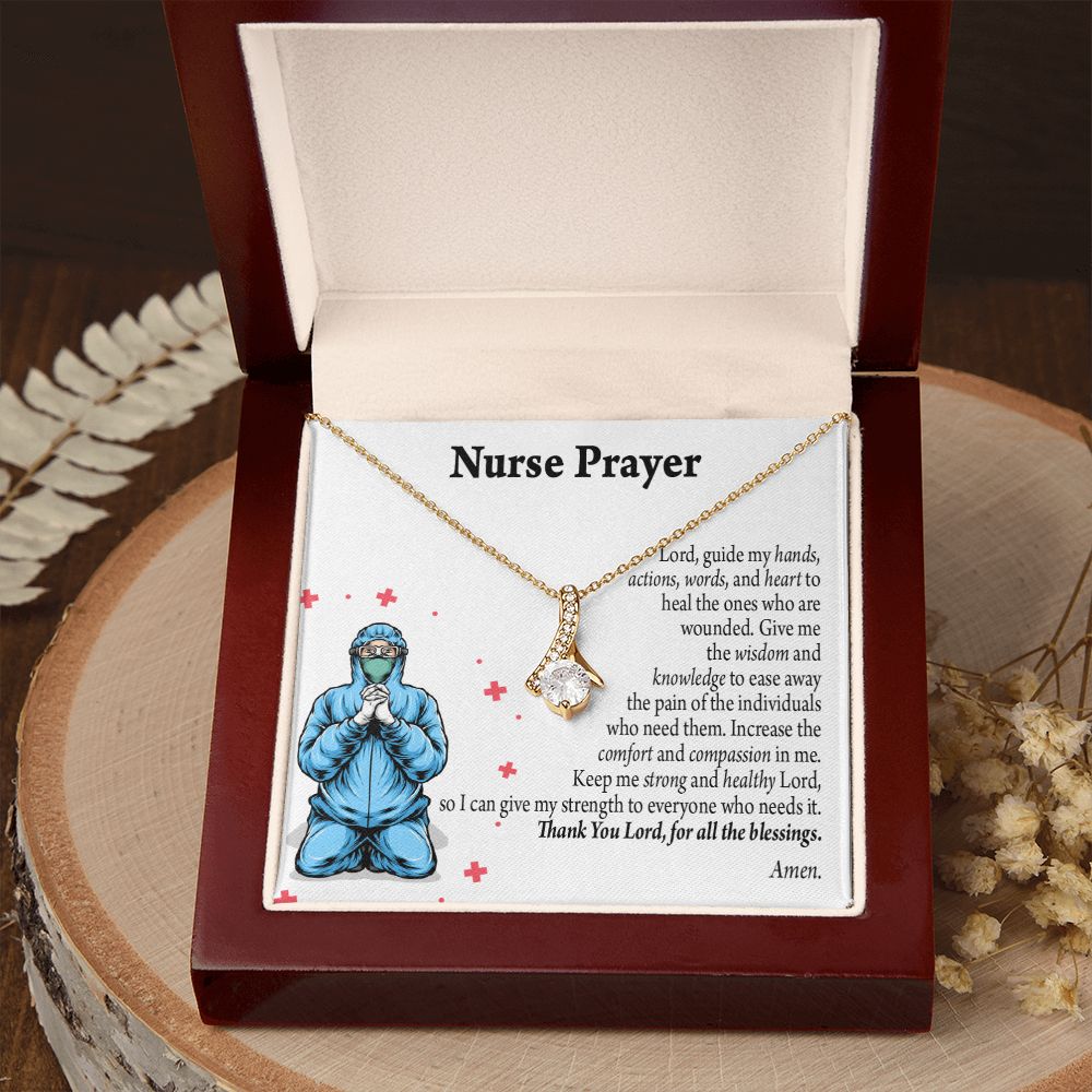 Nurse Prayer Necklace Alluring Ribbon Necklace-Express Your Love Gifts