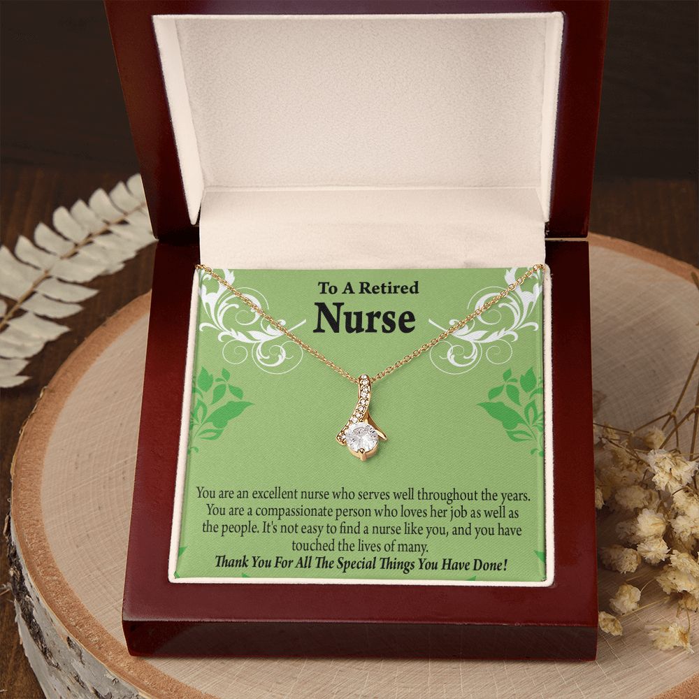 Retired Nurse Thank You Alluring Ribbon Necklace-Express Your Love Gifts