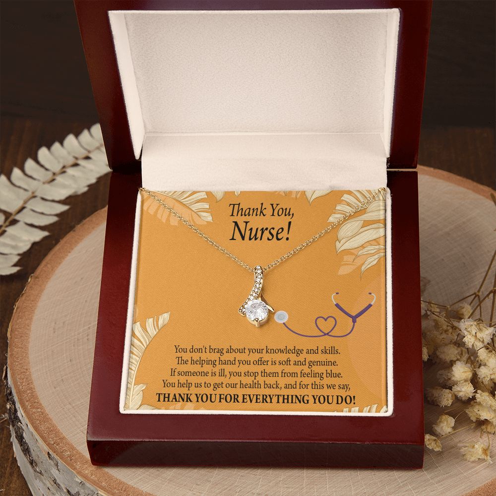 Thank You Nurse Gift Alluring Ribbon Necklace-Express Your Love Gifts