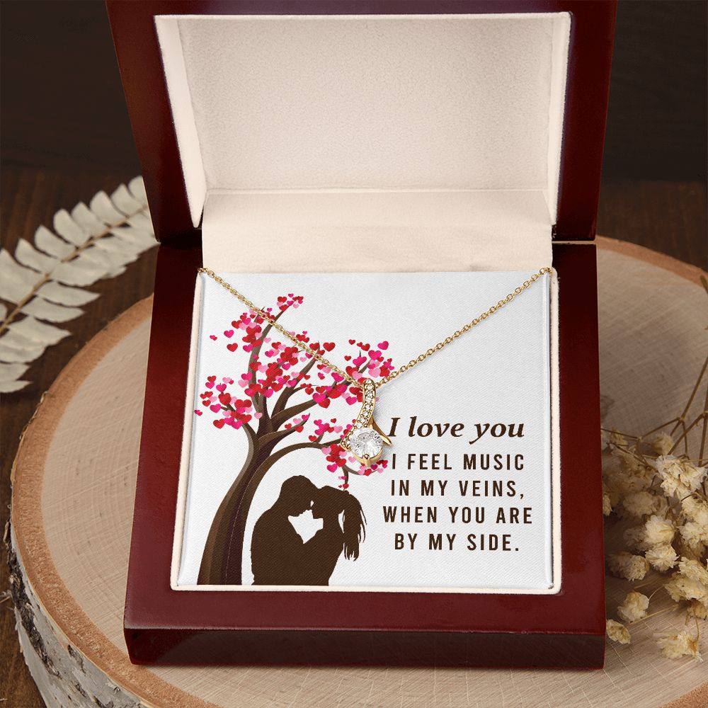 By My Side Alluring Ribbon Necklace-Express Your Love Gifts