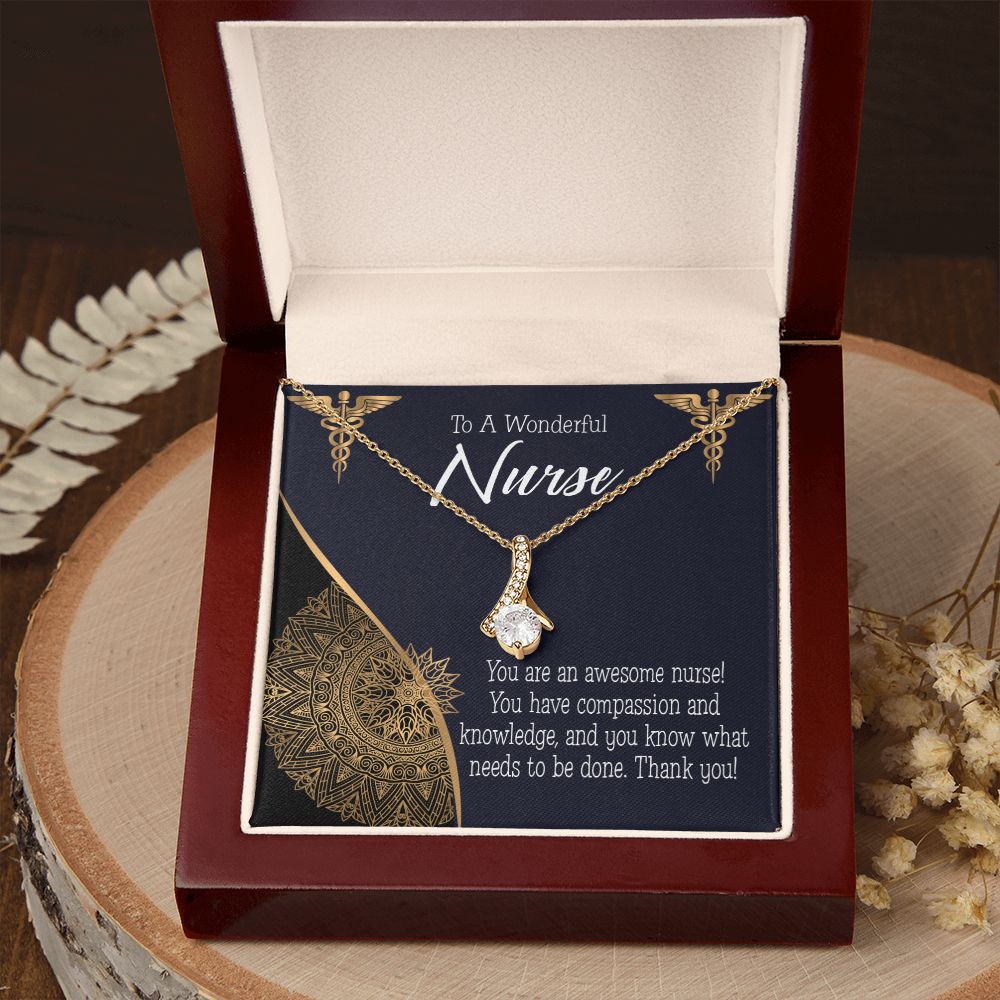 Awesome Nurse Alluring Ribbon Necklace-Express Your Love Gifts