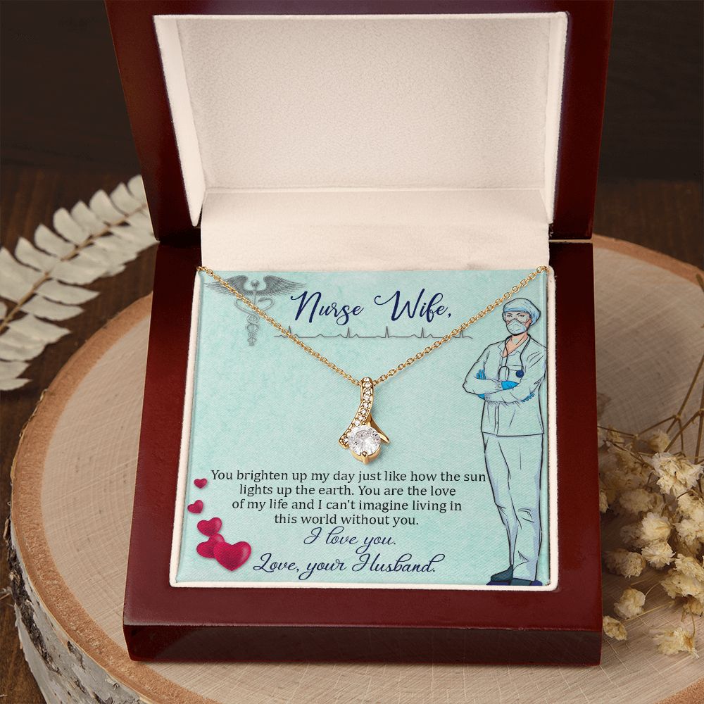 To my Nurse Wife Alluring Ribbon Necklace-Express Your Love Gifts