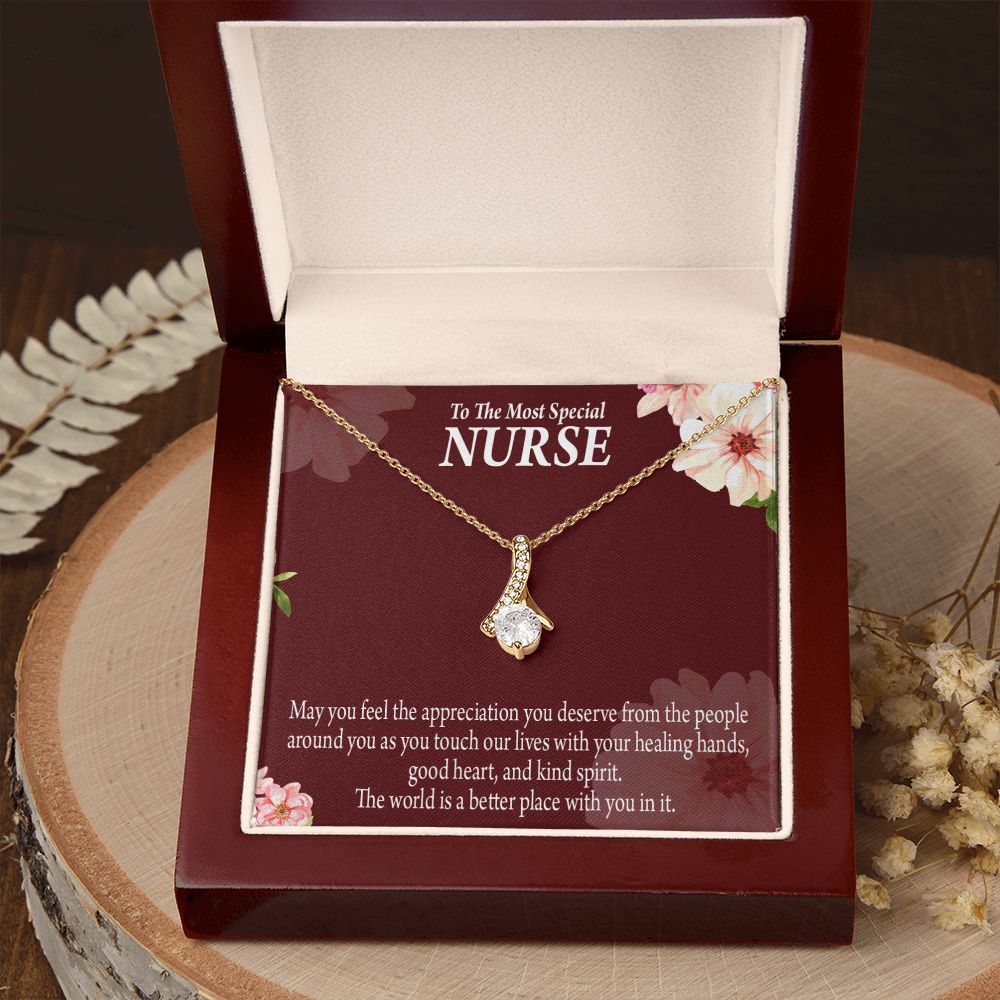 Special Nurse Alluring Ribbon Necklace-Express Your Love Gifts