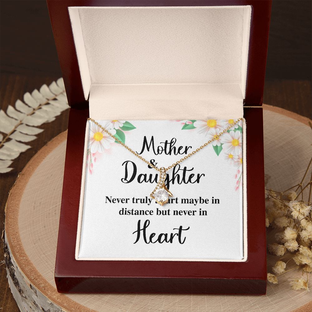 Mother and Daughter Never Truly Apart Alluring Ribbon Necklace-Express Your Love Gifts