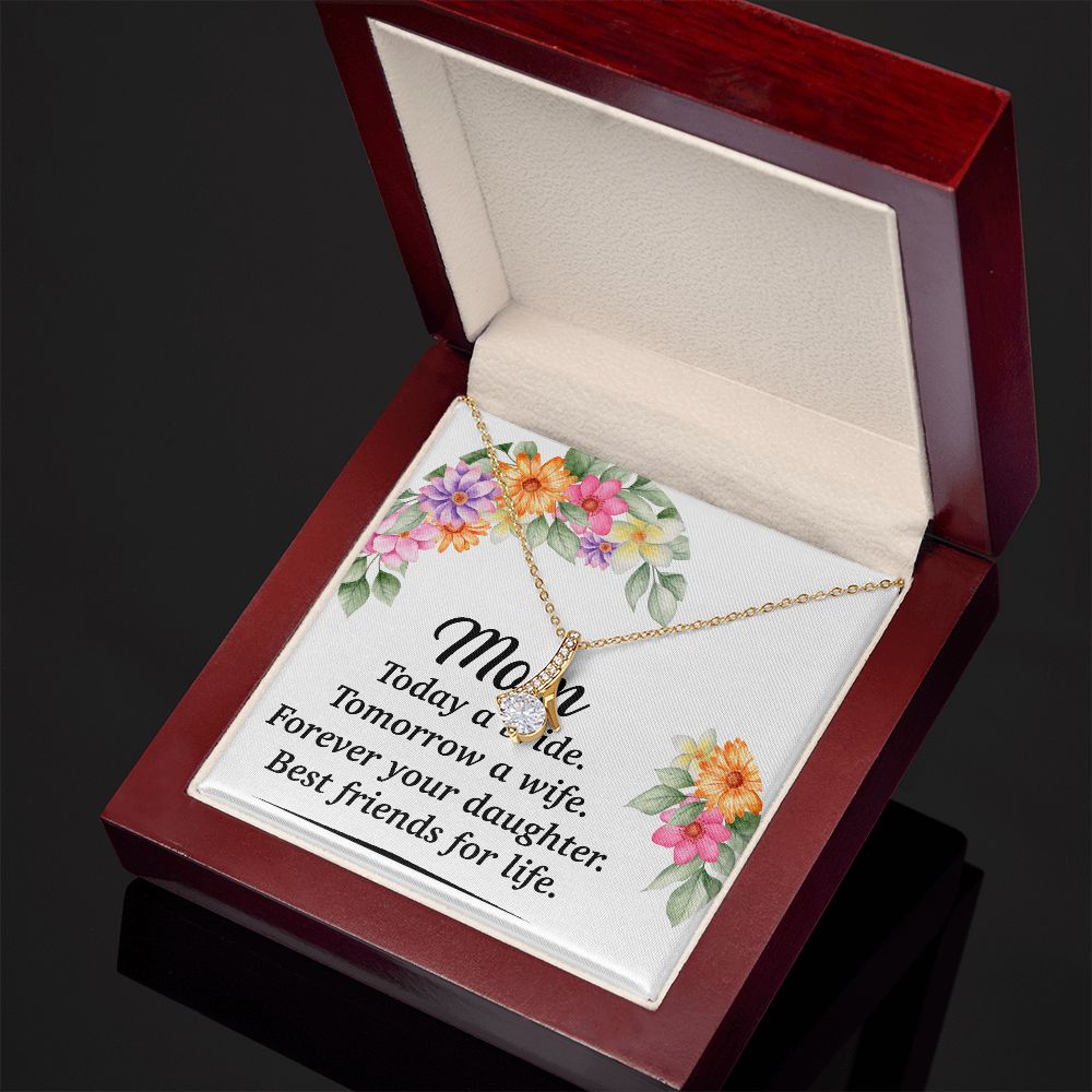 Mom Bestfriend For Life Alluring Ribbon Necklace-Express Your Love Gifts