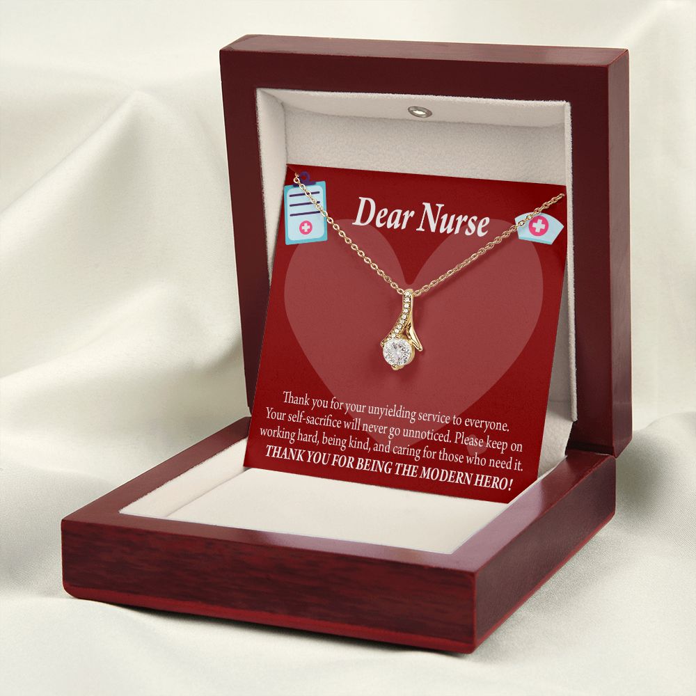 Thank You Ideas Nurses and Caregivers Alluring Ribbon Necklace-Express Your Love Gifts