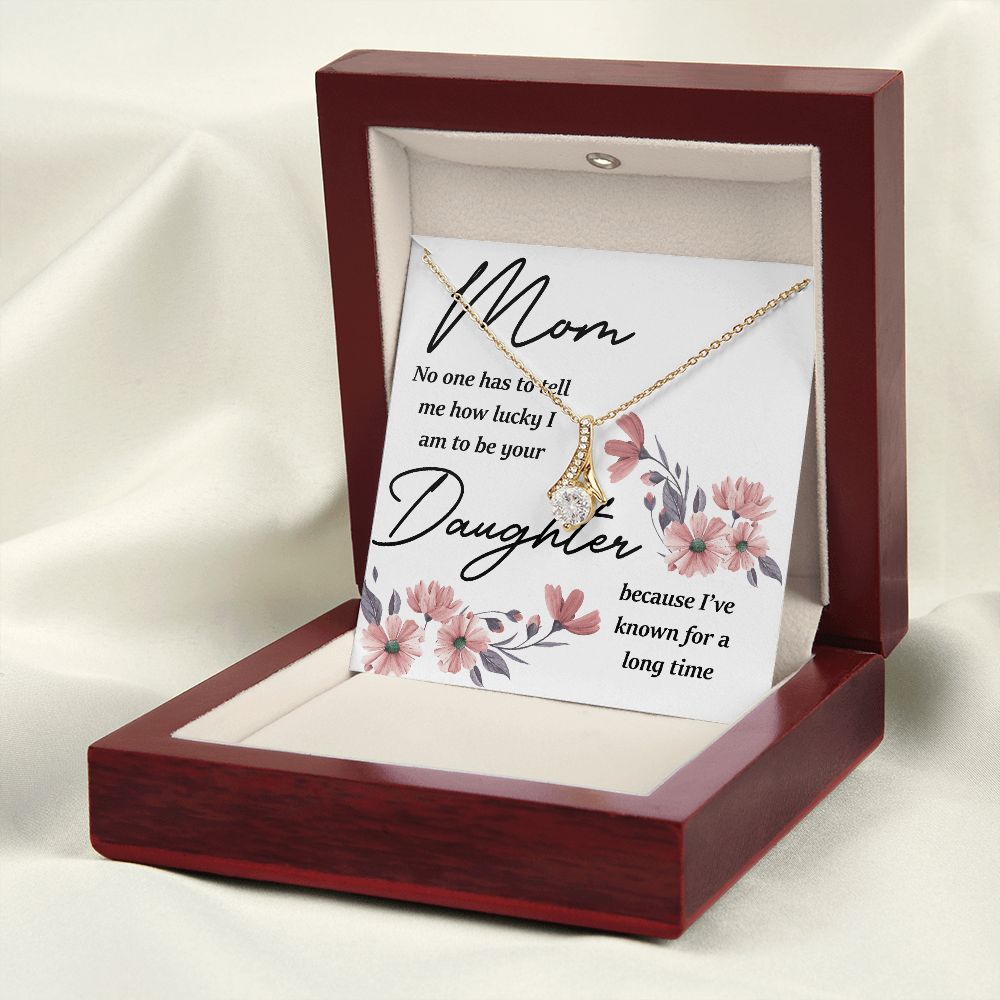 Mom No One Has Tell Me Alluring Ribbon Necklace-Express Your Love Gifts