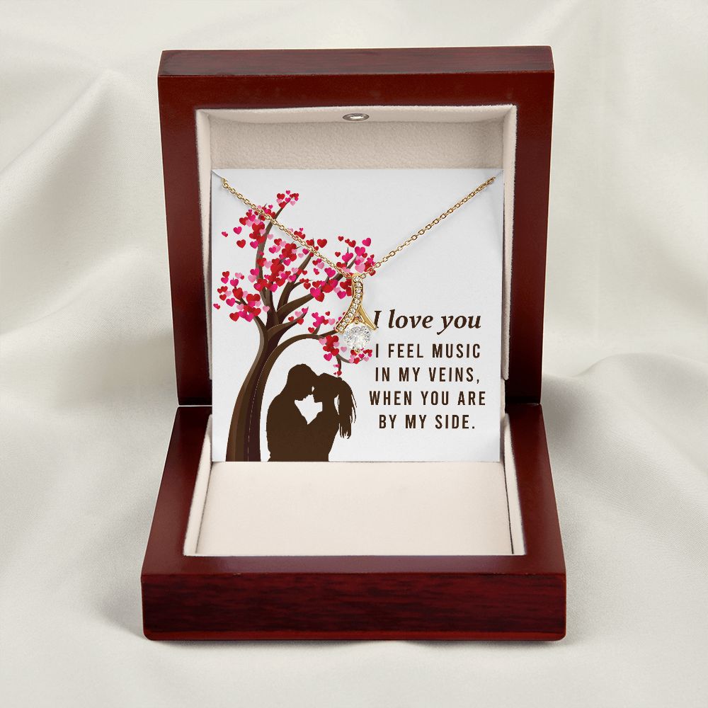 By My Side Alluring Ribbon Necklace-Express Your Love Gifts