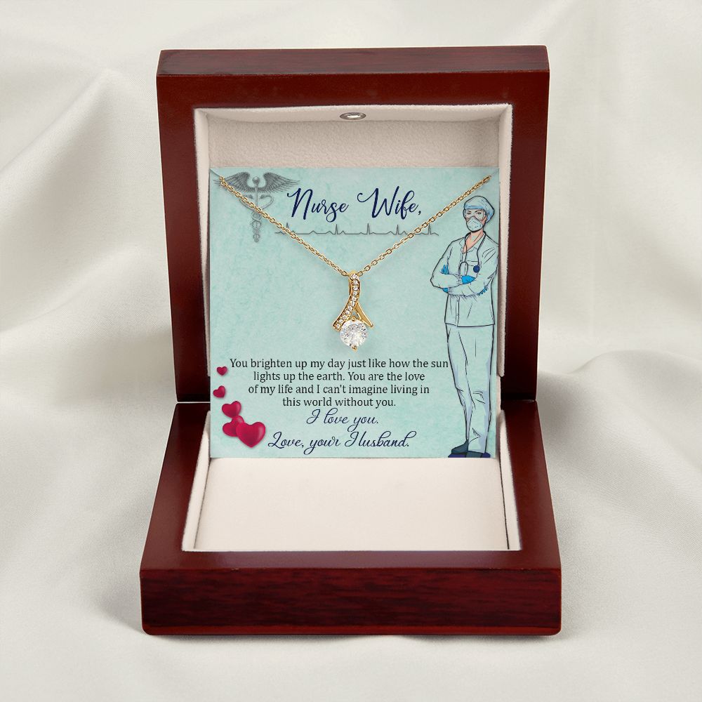 To my Nurse Wife Alluring Ribbon Necklace-Express Your Love Gifts