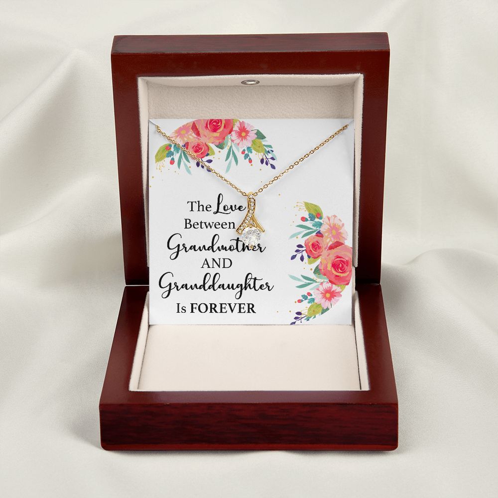 The Love Between a Grandmother and Granddaughter Alluring Ribbon Necklace-Express Your Love Gifts