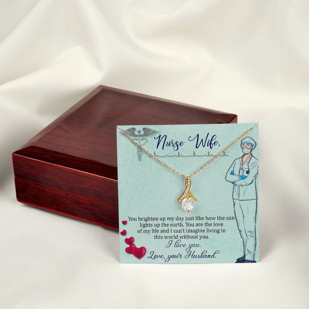 To my Nurse Wife Alluring Ribbon Necklace-Express Your Love Gifts