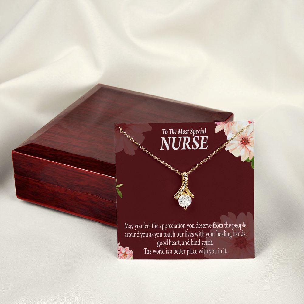 Special Nurse Alluring Ribbon Necklace-Express Your Love Gifts