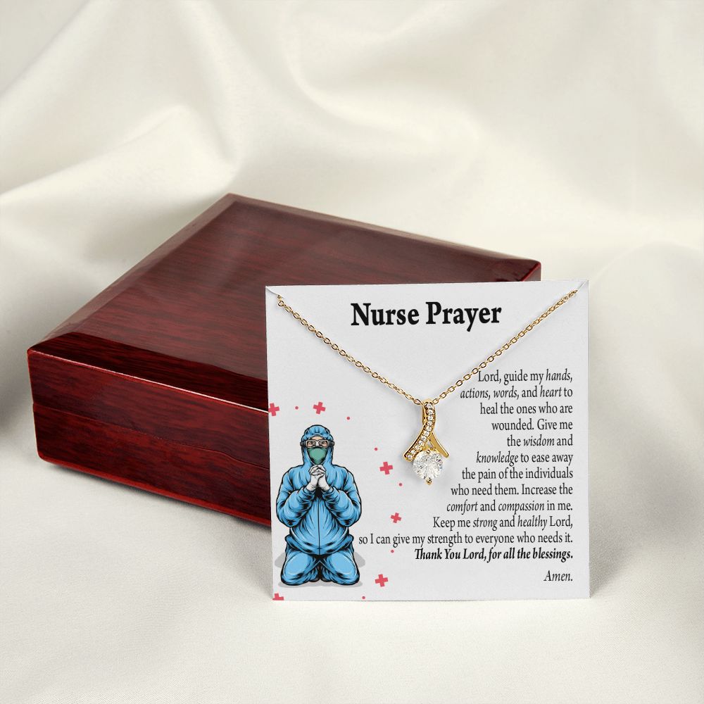 Nurse Prayer Necklace Alluring Ribbon Necklace-Express Your Love Gifts