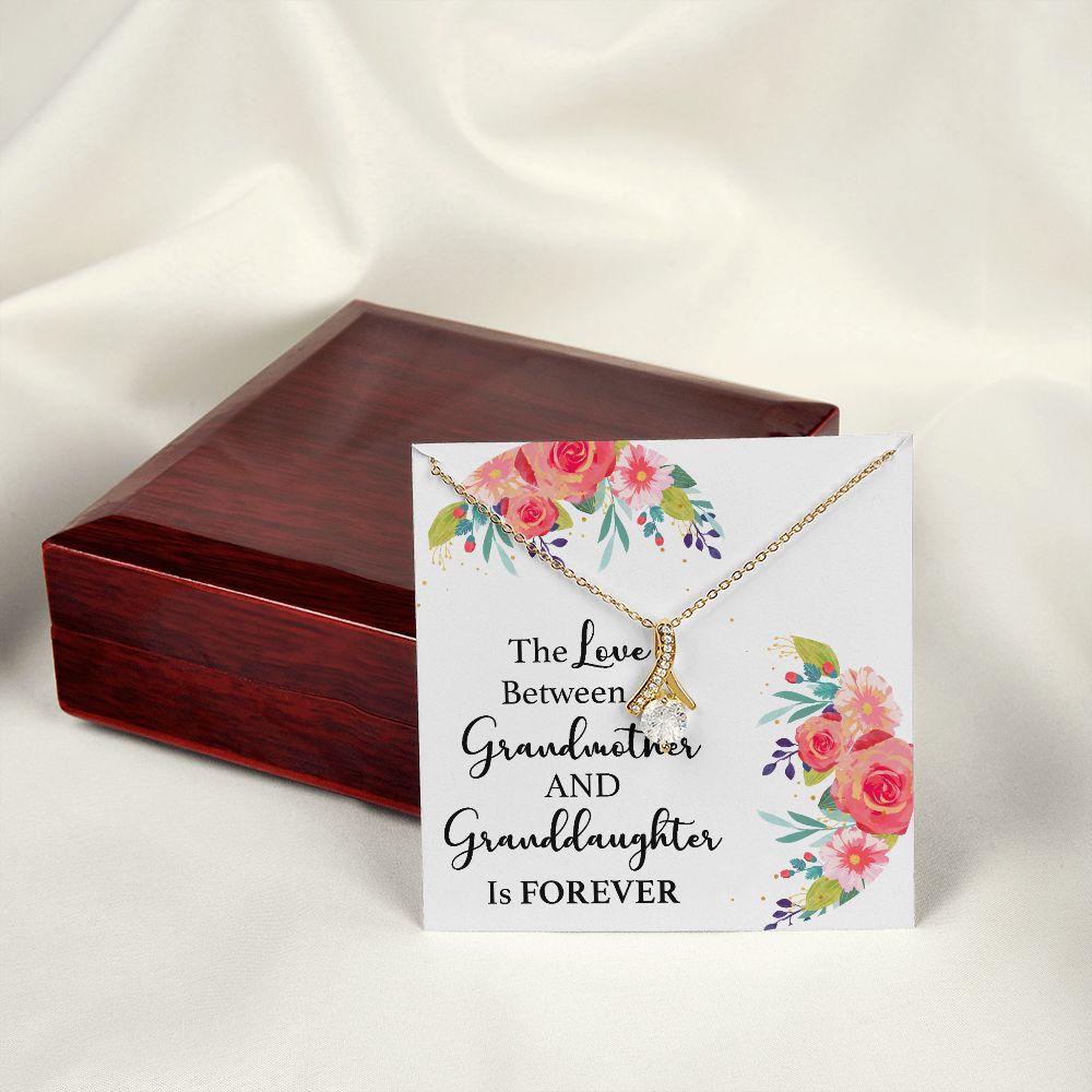 The Love Between a Grandmother and Granddaughter Alluring Ribbon Necklace-Express Your Love Gifts
