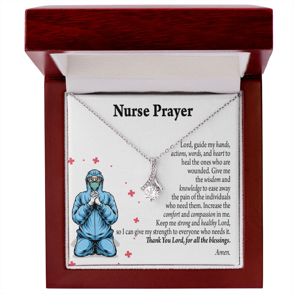 Nurse Prayer Necklace Alluring Ribbon Necklace-Express Your Love Gifts