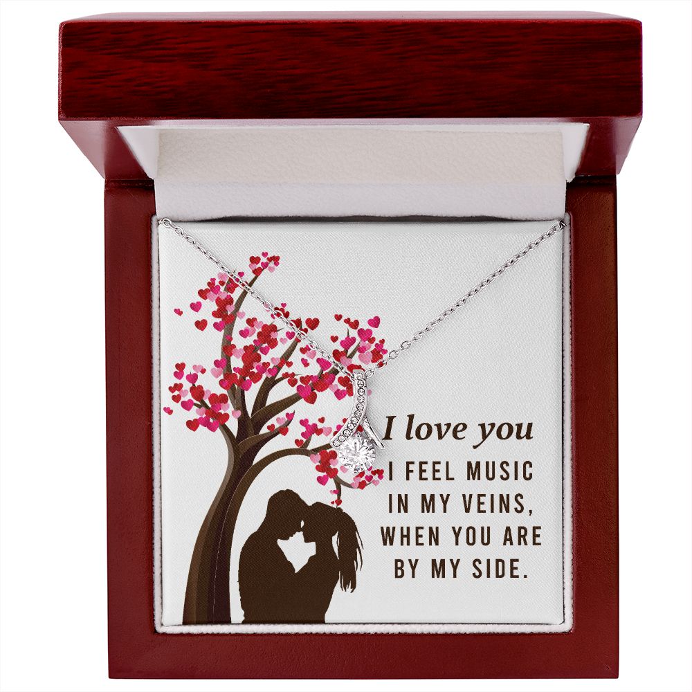 By My Side Alluring Ribbon Necklace-Express Your Love Gifts