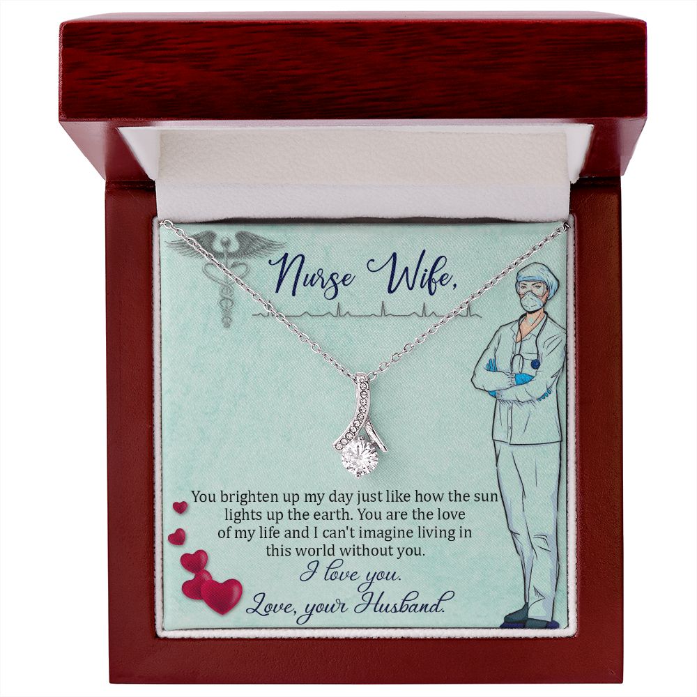 To my Nurse Wife Alluring Ribbon Necklace-Express Your Love Gifts