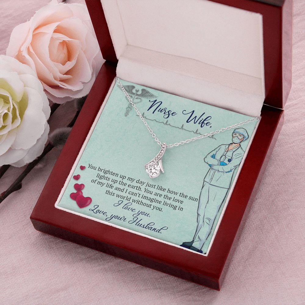 To my Nurse Wife Alluring Ribbon Necklace-Express Your Love Gifts