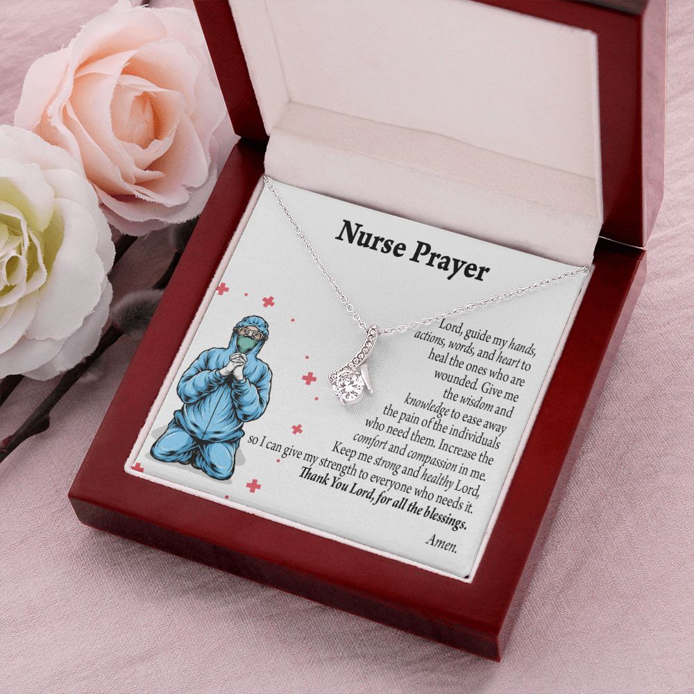 Nurse Prayer Necklace Alluring Ribbon Necklace-Express Your Love Gifts